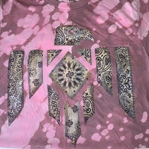 EUC One24 Rags Acid Wash Cowgirl graphic T-shirt tee southwestern eagle sz M